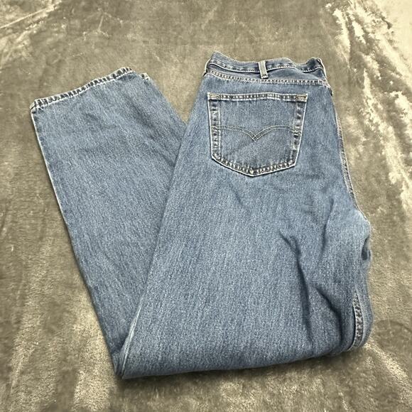 Levi's 550 Jeans Mens 38x34 Blue Straight Denim Rugged Workwear Biker Pants‎ - Picture 9 of 14